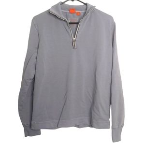 Hugo Boss Men's Gray Half Zip Pullover Sweatshirt *With Flaws* Size Small